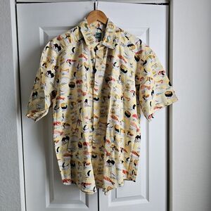 Vintage Johnny Cotton Shirt Men’s L Made In USA 100% Cotton Sushi Hawaiian Shirt